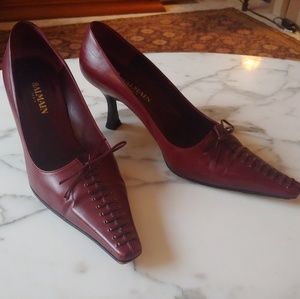 Balmain pointed pumps, gorgeous burgundy